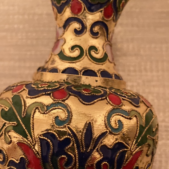 Vintage Cloisonné Colourful Bud Vase - Picture 6 of 6